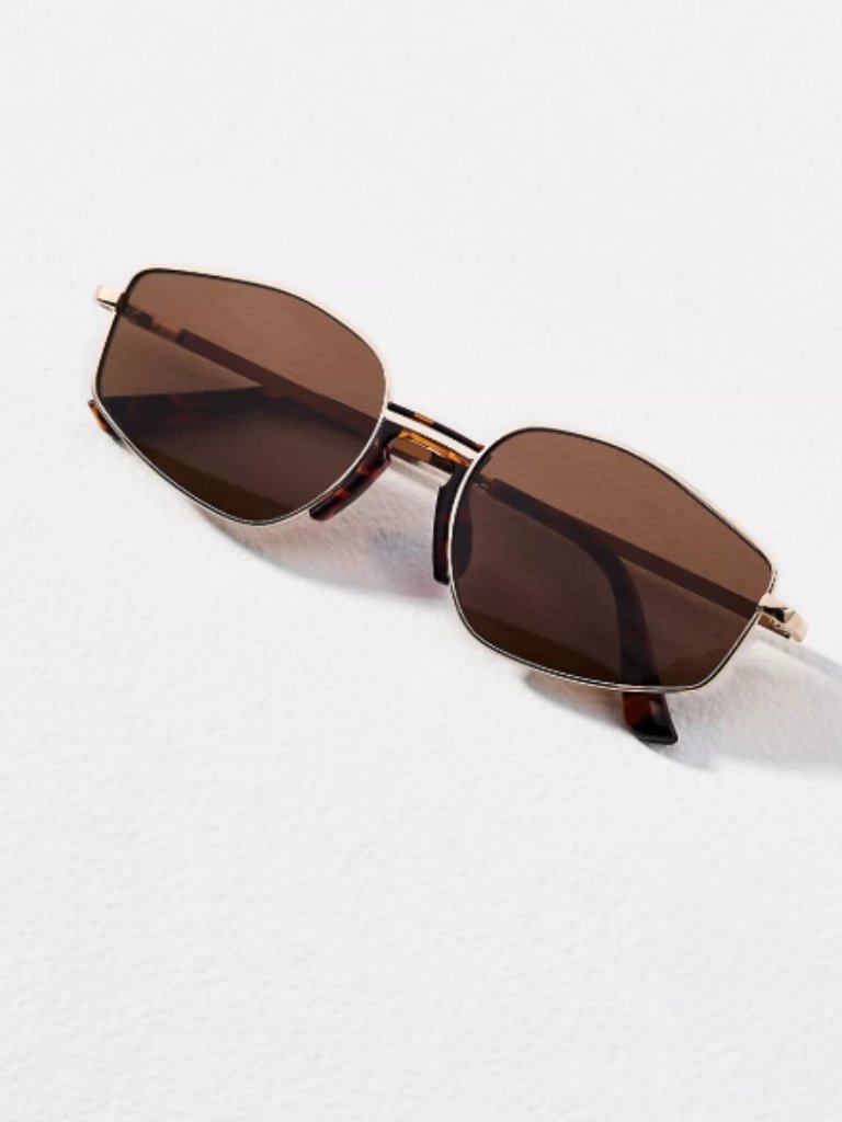 Nwt Anthropologie Geometric Rectangle Metal Sunglasses